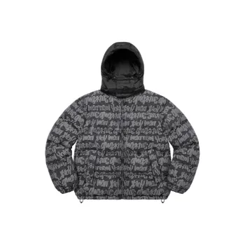 Supreme Fat Tip Jacquard Denim Puffer Jacket