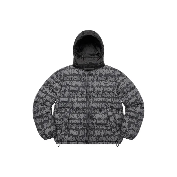 Supreme Fat Tip Jacquard Denim Puffer Jacket-0