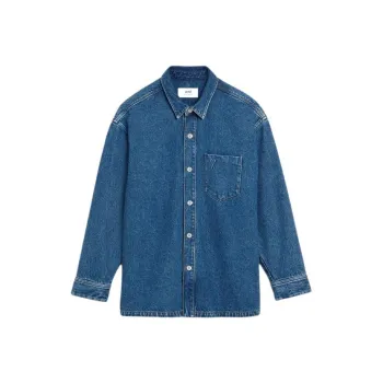 AMIPARIS Paris Ami De Coeur Monogram Embossed Denim Shirt