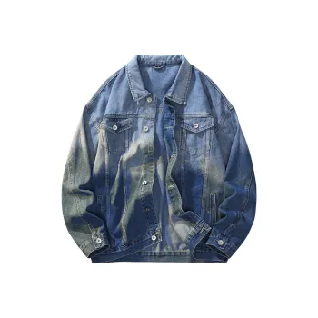 UNthemed Denim Jacket Unisex Blue Sky And White Clouds