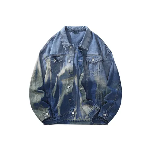 UNthemed Denim Jacket Unisex Blue Sky And White Clouds