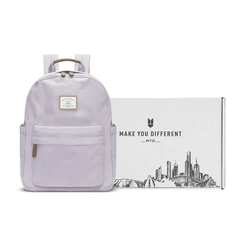 MYD Polyester Laptop Backpack Medium Size Women's Nuts/Vanilla/Lavender-0