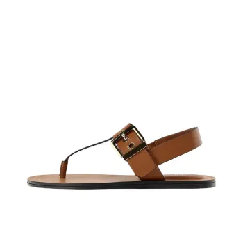 ZARA One Strap Sandals 1cm Women's Brown
