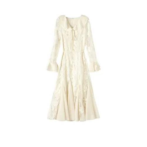 AFGGD Long Sleeved Dress Women's White