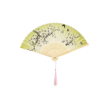 Pleasant Language Twill Damask And Silk Folding Fan