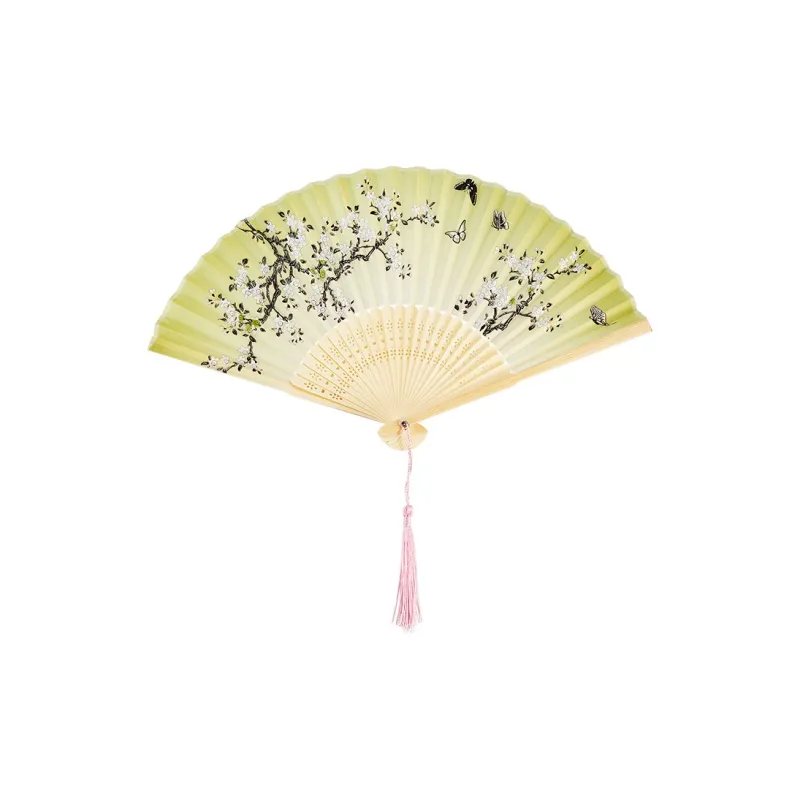 Pleasant Language Twill Damask And Silk Folding Fan-0