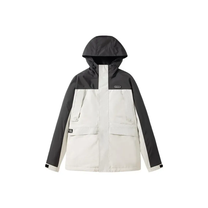 OUTDOOR PRODUCTS Waterproof And Windproof Windbreaker Jacket Men's Charcoal Gray Ivory White-0