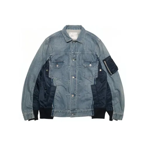 Sacai FW23 Denim Met jacket Men's Blue