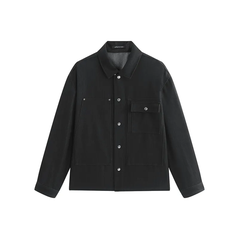 PEACEBIRD MEN Shirt Men's Denim Pitch Black 1-0