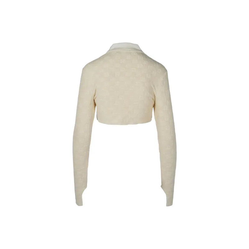 AMBUSH Monogram Jacquard Cropped Jacket White-1