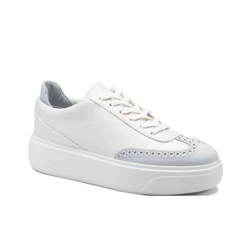 Ecco Street Stage Low Top Skateboard Shoes Women's White Blue-1