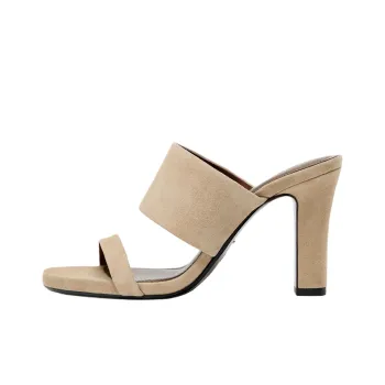 ZARA PU Polyurethane Slip Resistant Slide Slippers Women's Beige