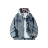 Blue Denim (Gray Plaid Hooded-K709)