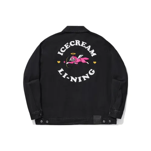 LiNing x ICECREAM Denim Jacket Unisex Black