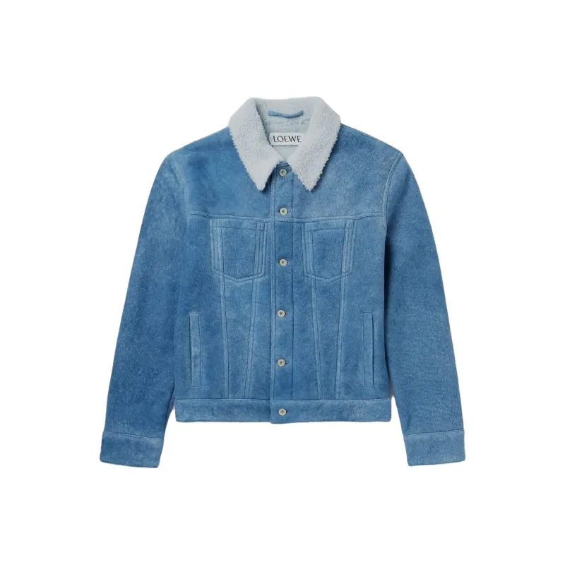 LOEWE Shearling Denim Jacket-0