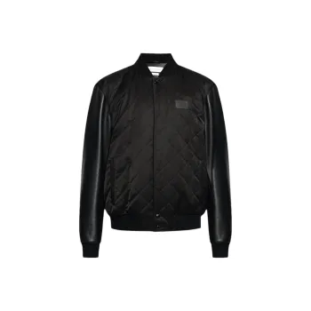 Alexander McQueen Logo Embroidered Panelled Bomber Jacket