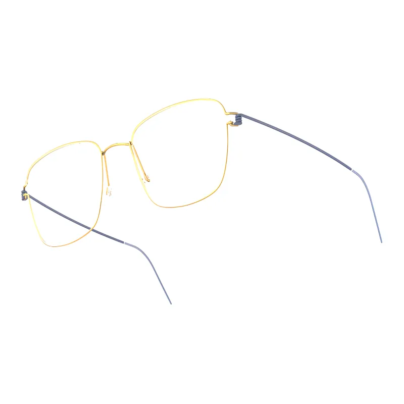 LINDBERG Pure Titanium Rectangular Eyeglass Frames Unisex Matte Sand Gold-1