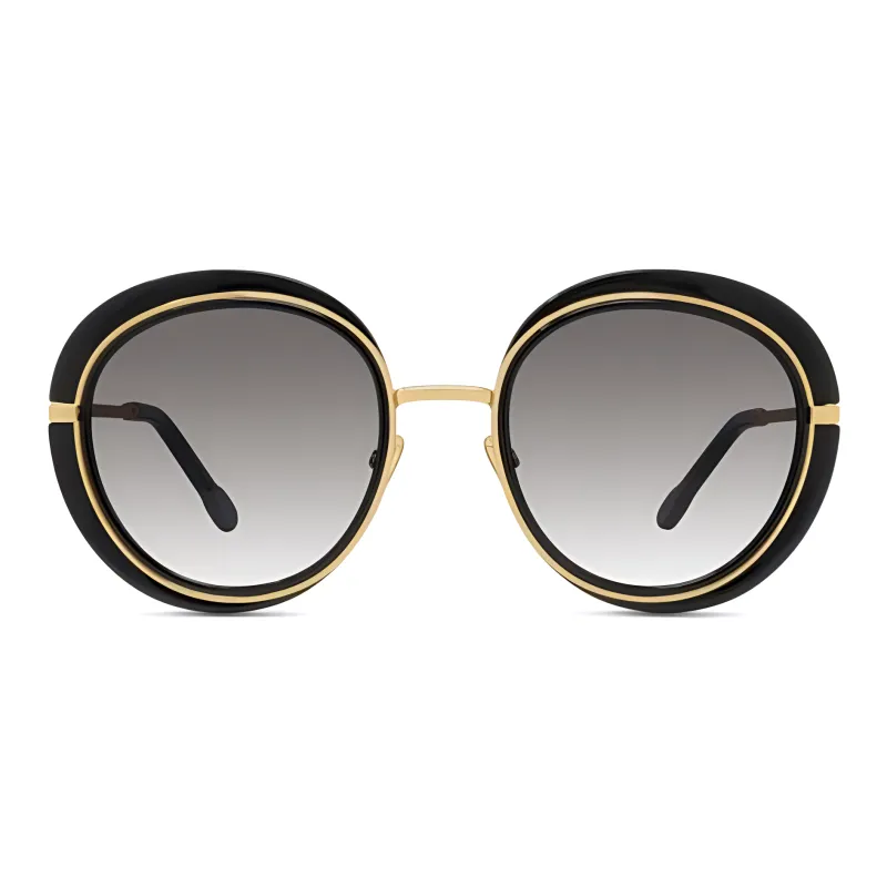 FRED Metal Irregular Shape Sunglasses Unisex Gold/Black-1