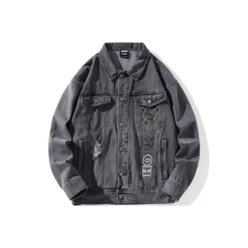 ZMOH Denim Jackets Unisex Heather Gray