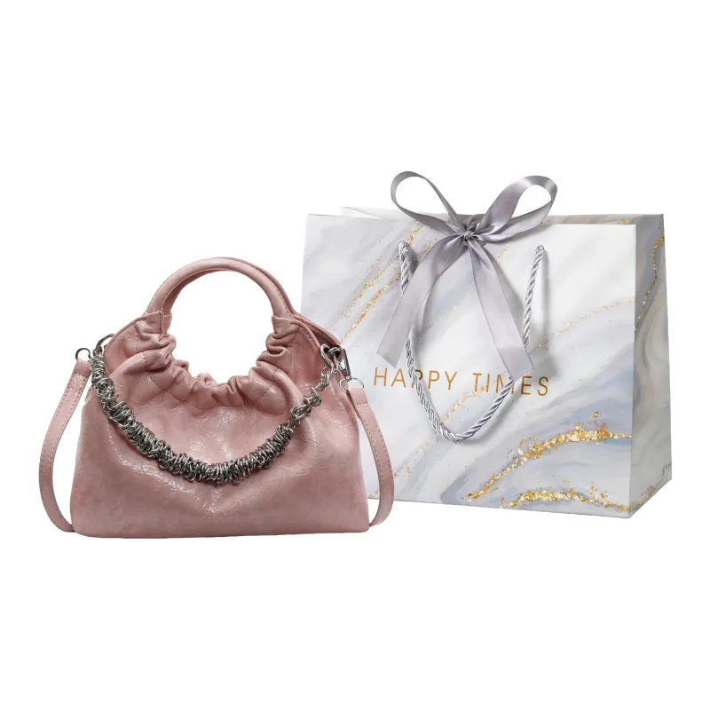 Miss Angel PU Shoulder Bag, Crossbody Bag, Handbag Women's Black/Ecru/Pink/Silver-18