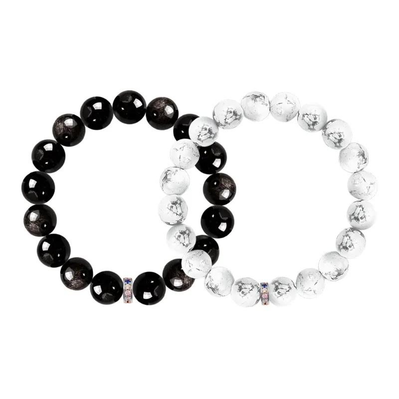 SIMPLE JOYS Obsidian Bracelets Unisex-4