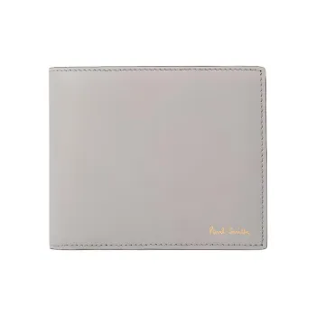 Paul Smith Calfskin Combined With Lambskin Wallet Men's Gray White