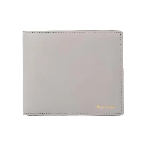 Paul Smith Calfskin Combined With Lambskin Wallet Men's Gray White