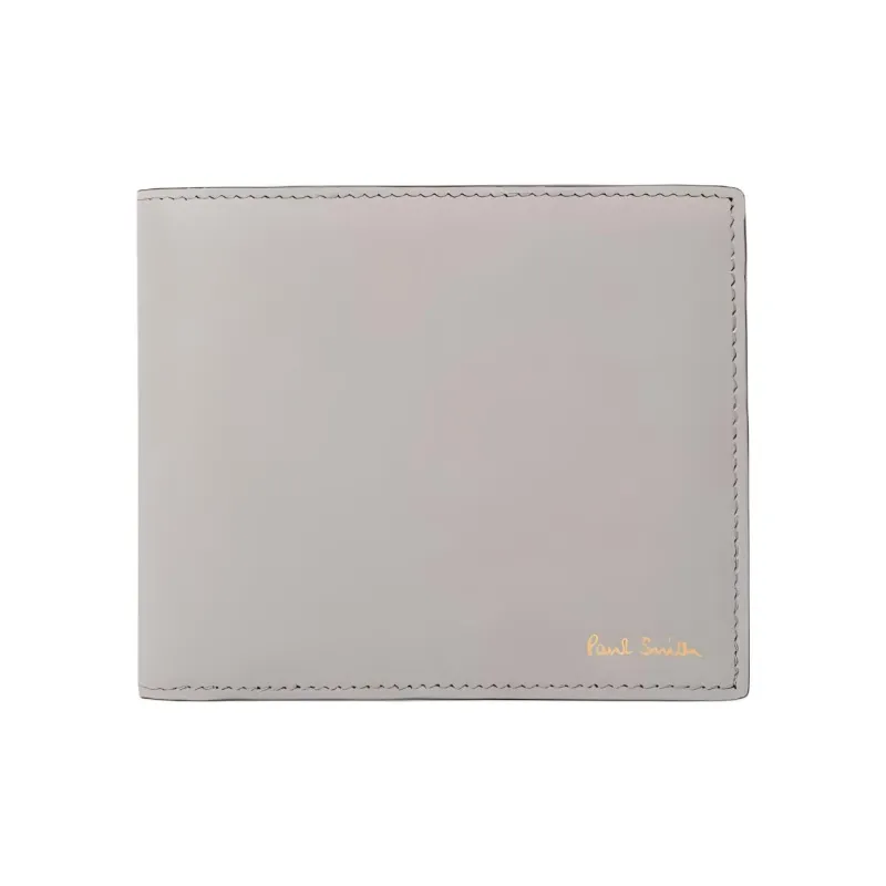 Paul Smith Calfskin With Lambskin Wallet Men's Gray White-0