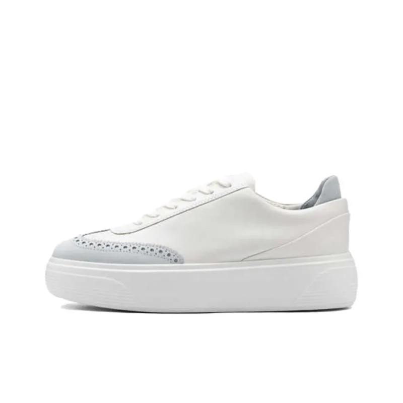 Ecco Street Stage Low Top Skateboard Shoes Women's White Blue-2