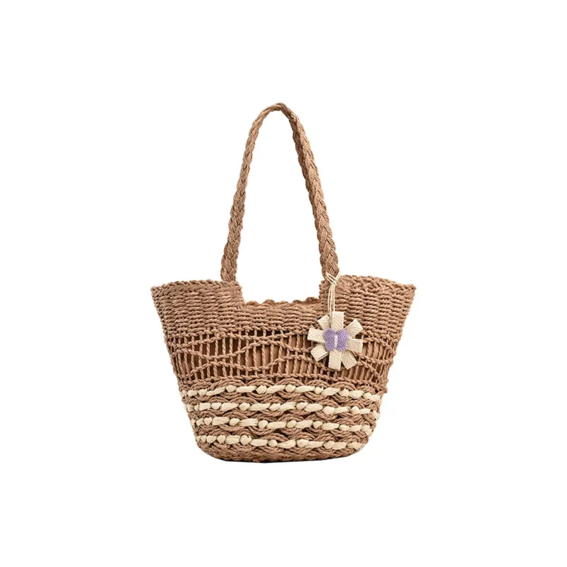 Old Man's Head Fabric Tote Bag, Shopping Bag, Shoulder Bag Women's Beige/Light Brown-3
