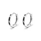 Plain Band Hoop Earrings in Silver and Black