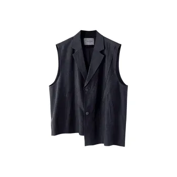 HUANXIANGZHE Vests Unisex Black