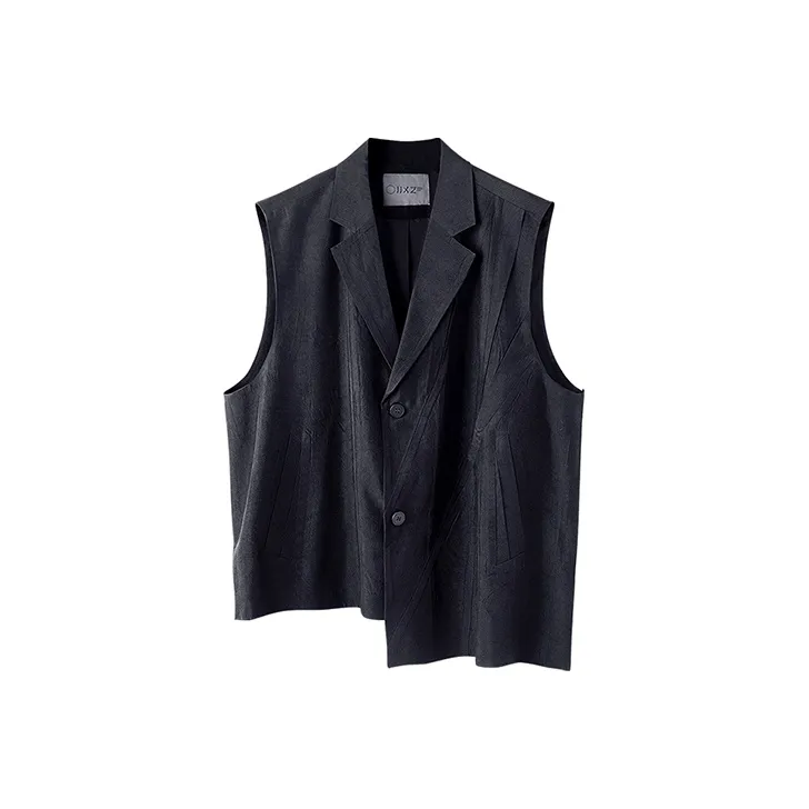 HUANXIANGZHE Vests Unisex Black-0