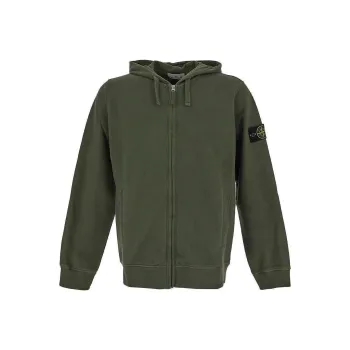 STONE ISLAND Logo Patch Zip Up Hoodie