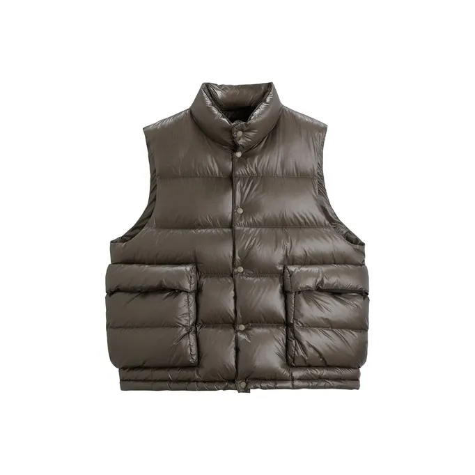 PEACEBIRD MEN Vests Unisex Coffee 1 Loose Fit-0