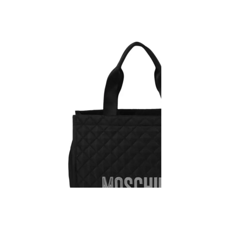 MOSCHINO Nylon Tote Bag Shopping Bag Handbag Women's Black-4