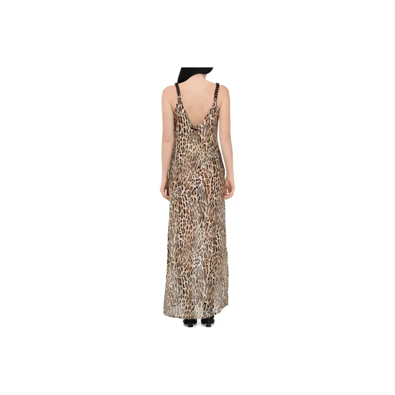 MOSCHINO Leopard Printed Strapped Dress-2