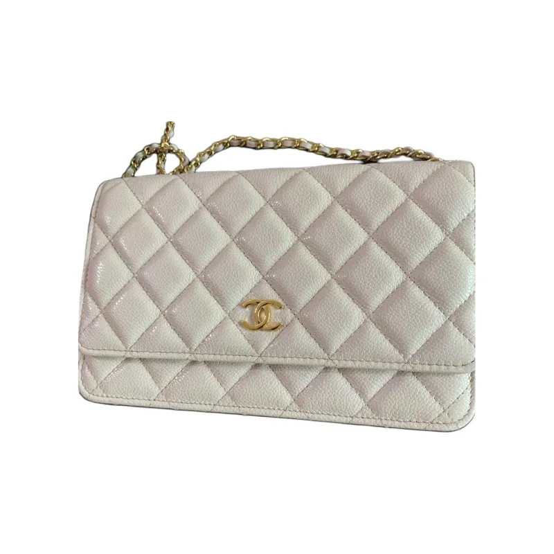 CHANEL Cow Leather Shoulder Bag, Crossbody Bag Women's Light Purple-3