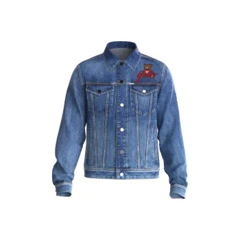 GUESS Denim Jacket Men's Denim Blue