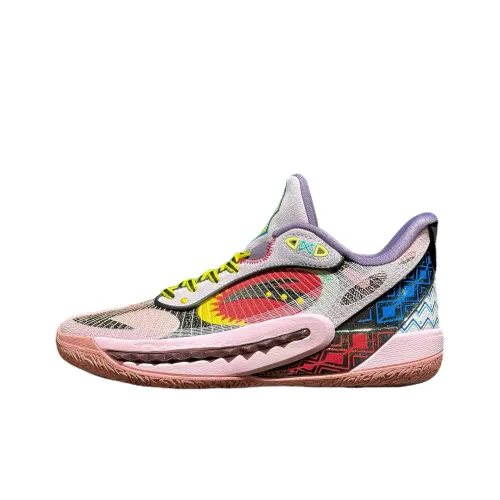 Anta Tide 6 Cushioning, Slip Resistant, And Abrasion Resistant Low Top Basketball Shoes Men's Pink Black Purple