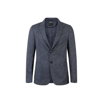 Zegna SS24 Business Suit Coat Men's Dark Blue