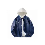 Dark Blue Coat+White Sweatshirt