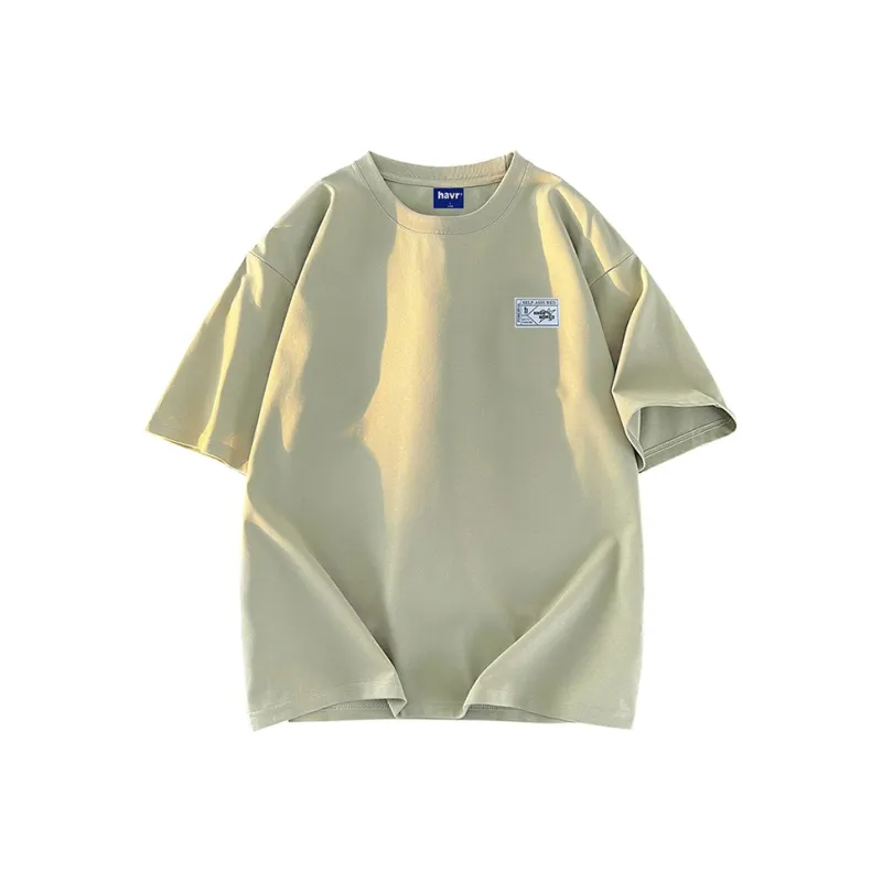 HAVR 100% Cotton Loose Fit Casual Versatile Breathable T-Shirt Unisex-13