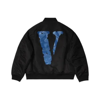 VLONE Big Logo Series Puffer Jackets Unisex Black Blue