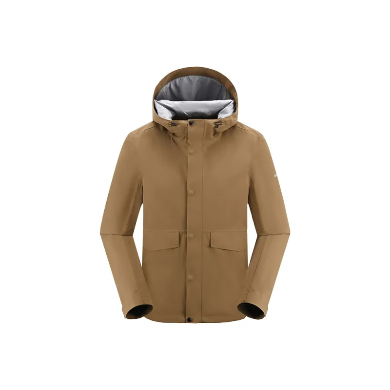 SCALER Water Resistant Windproof Breathable Wear Resistant Warm Moisture Wicking Windbreaker Jacket Men's Walnut-0