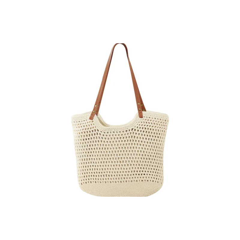 Old Man's Head Fabric Shoulder Bag Women's White/Apricot-0