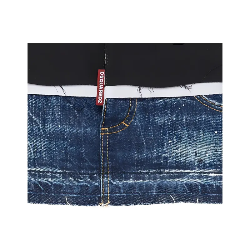 DSQUARED 2 Distressed Mini Denim Skirt-2