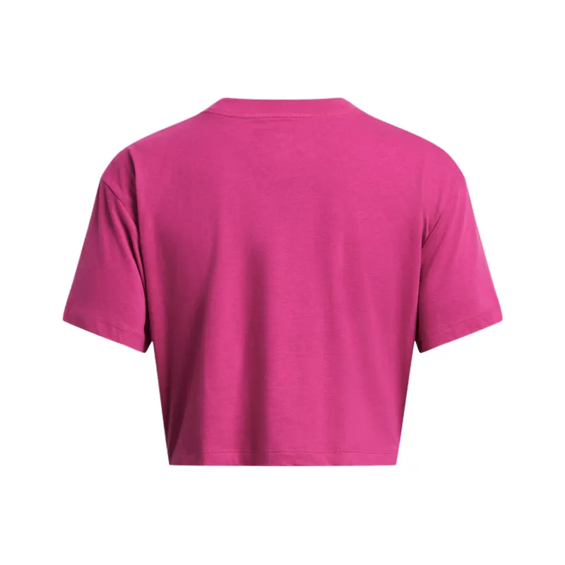 Under Armour Bubble Script Drop Shoulder Sleeve T Shirt Women's Sky Pink-1