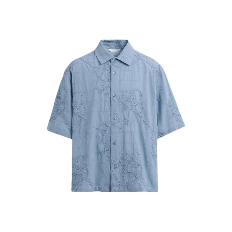 ZARA Shirts Men Light Blue-0