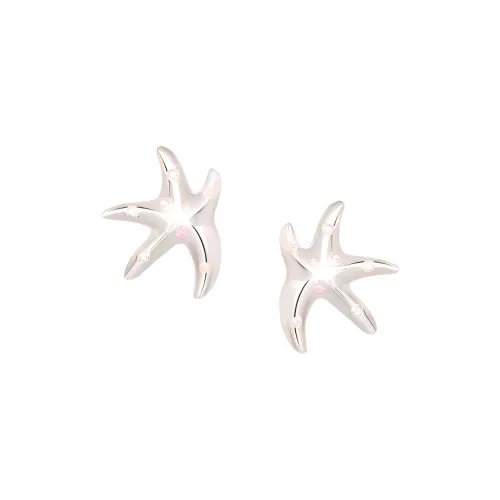 Oups! Island Summer Collection 925 Sterling Silver Dancing Starfish Hoop Earrings, Everyday Versatile, Box Women's